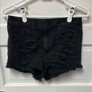 American Eagle Outfitters Black Ripped Jean Shorts size 4 women’s